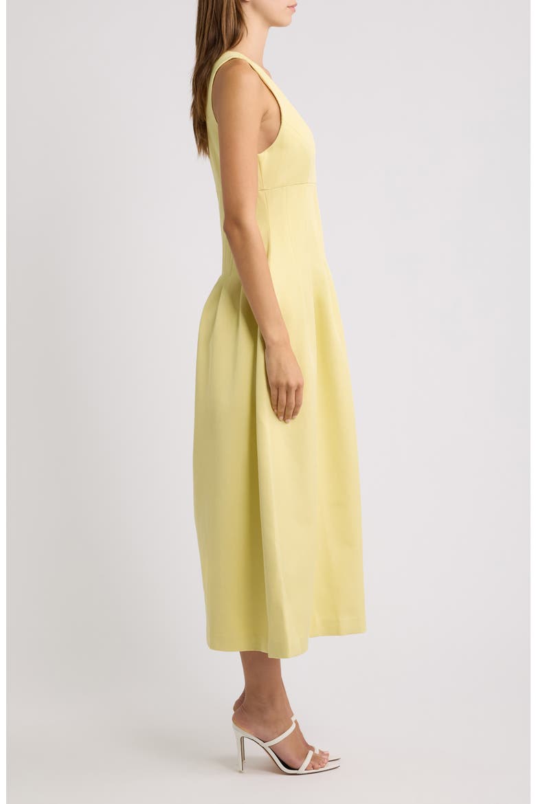 Cinched Midi Dress, Alternate, color, LEMON