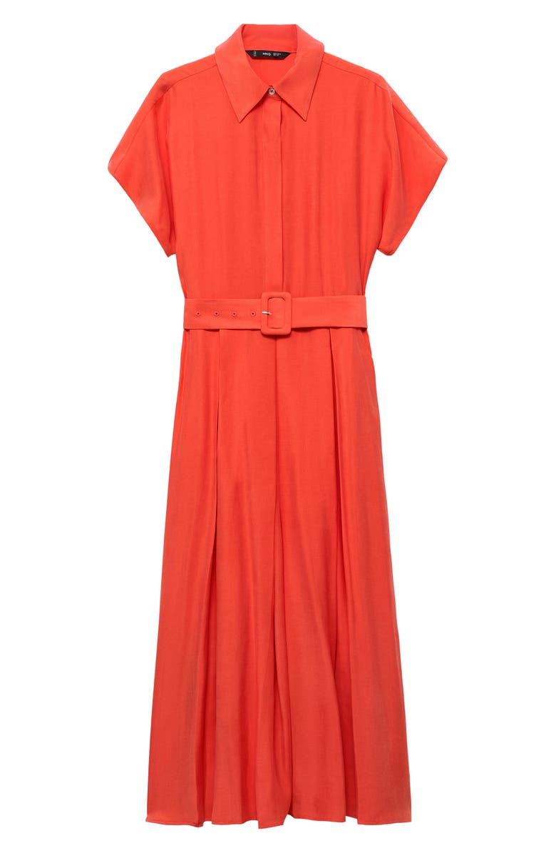 MANGO Macarela Belted Shirtdress, Main, color, Red