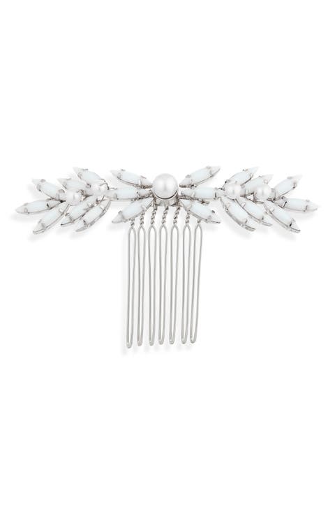 Seira Opal & Faux Pearl Hair Comb