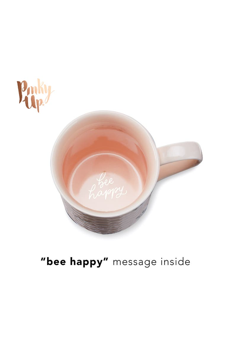 Pinky Up (Accessories) Annette Ceramic Tea Mug & Infuser, Alternate, color, Pink Bees
