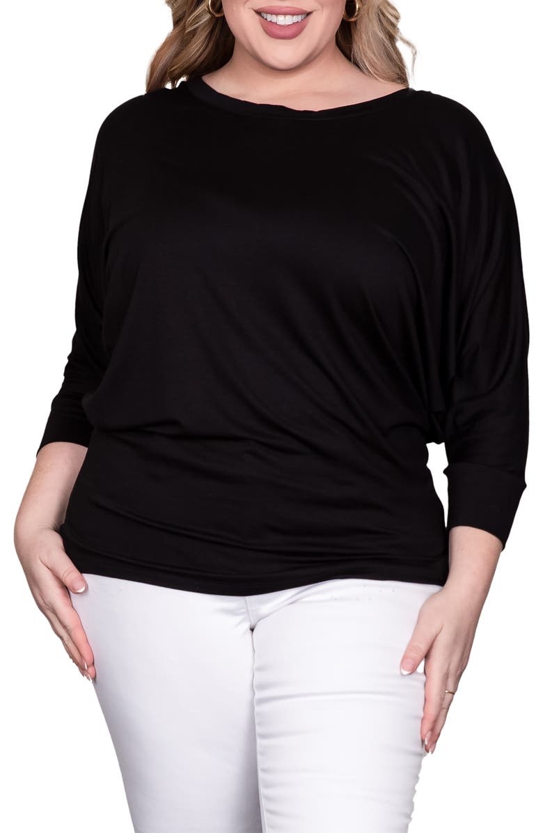 Standards & Practices Dolman Sleeve Stretch Modal Top, Main, color, Black