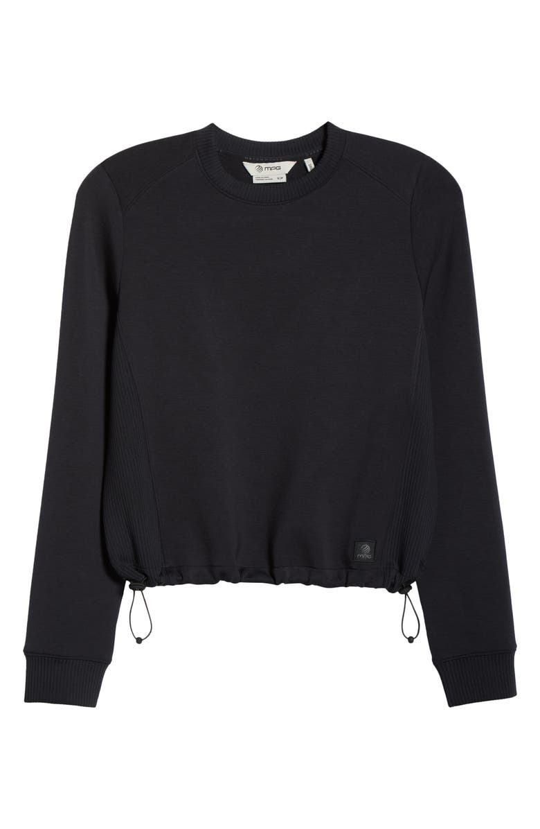 MPG Dreamweave Recycled Polyester Blend Crop Sweatshirt, Main, color, Black