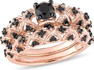 Julianna B. Black Diamond Vintage Bridal Ring Set