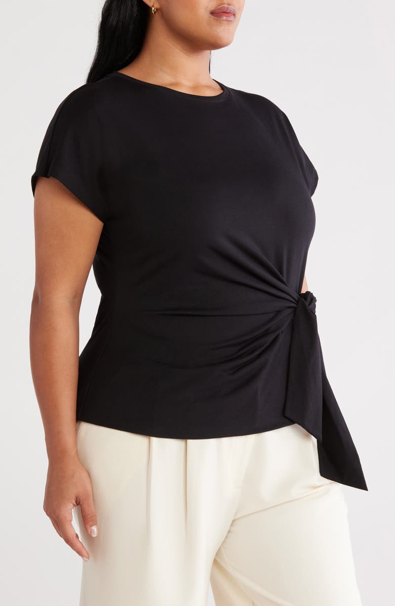 Nordstrom Tie Front Pima Cotton T-Shirt, Alternate, color, 