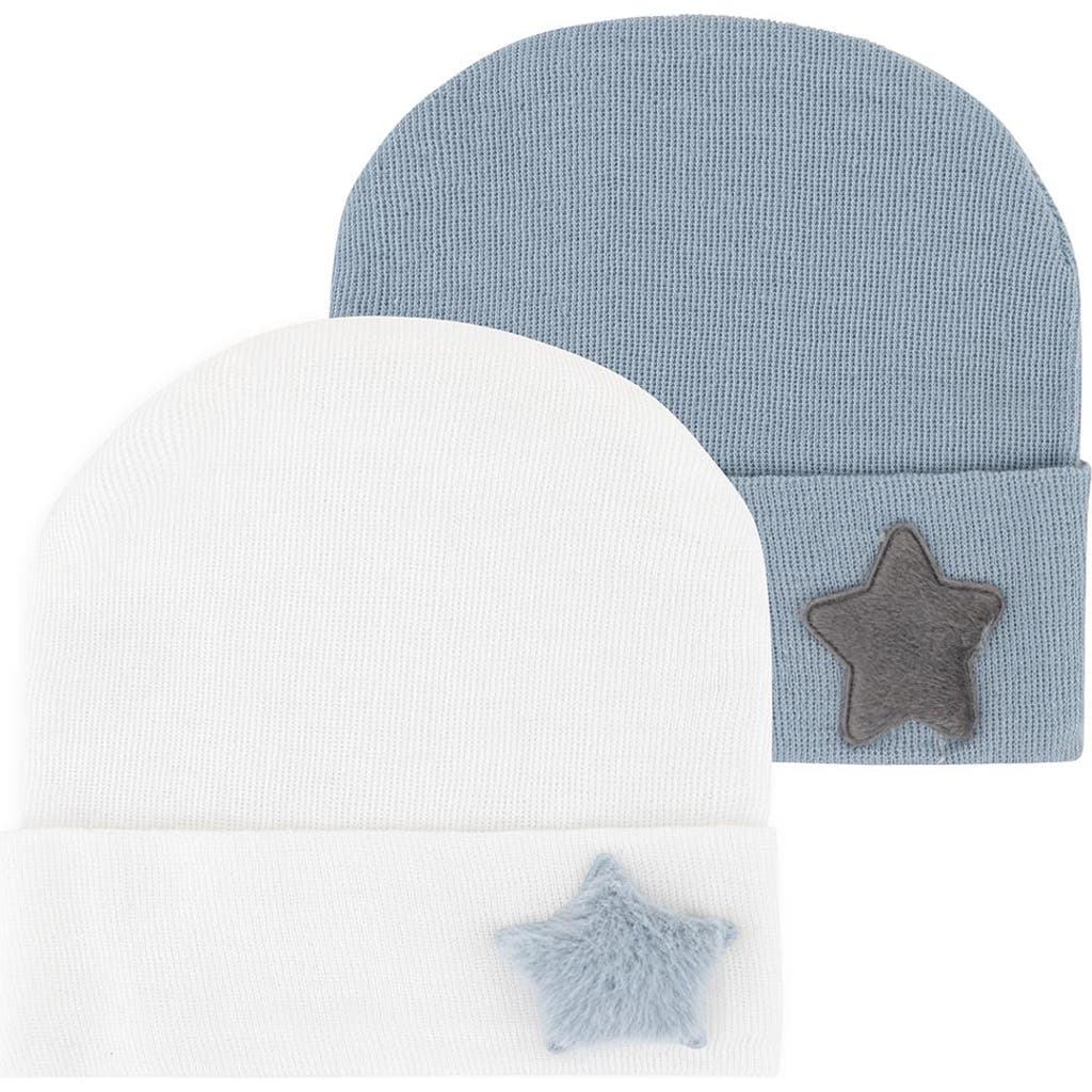 Ely's & Co. Newborn Hospital Hats 2 Packs In Blue & White