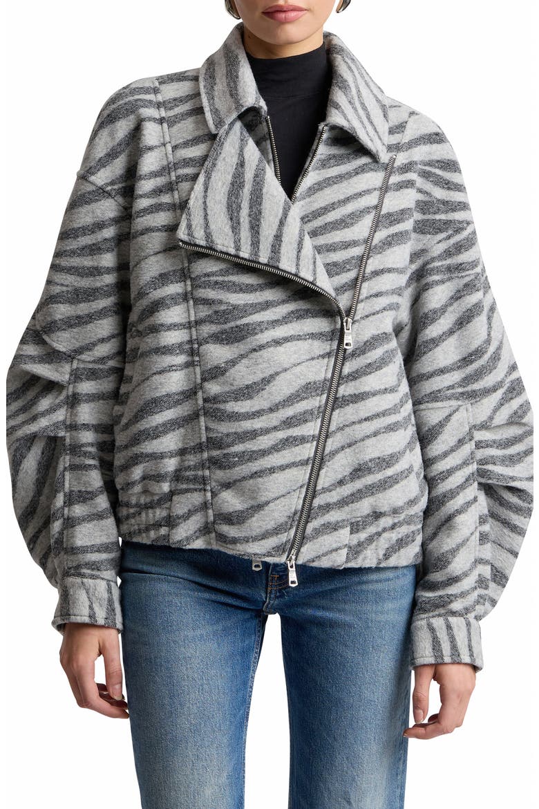 Zebra Jacquard Layered Bomber Jacket video