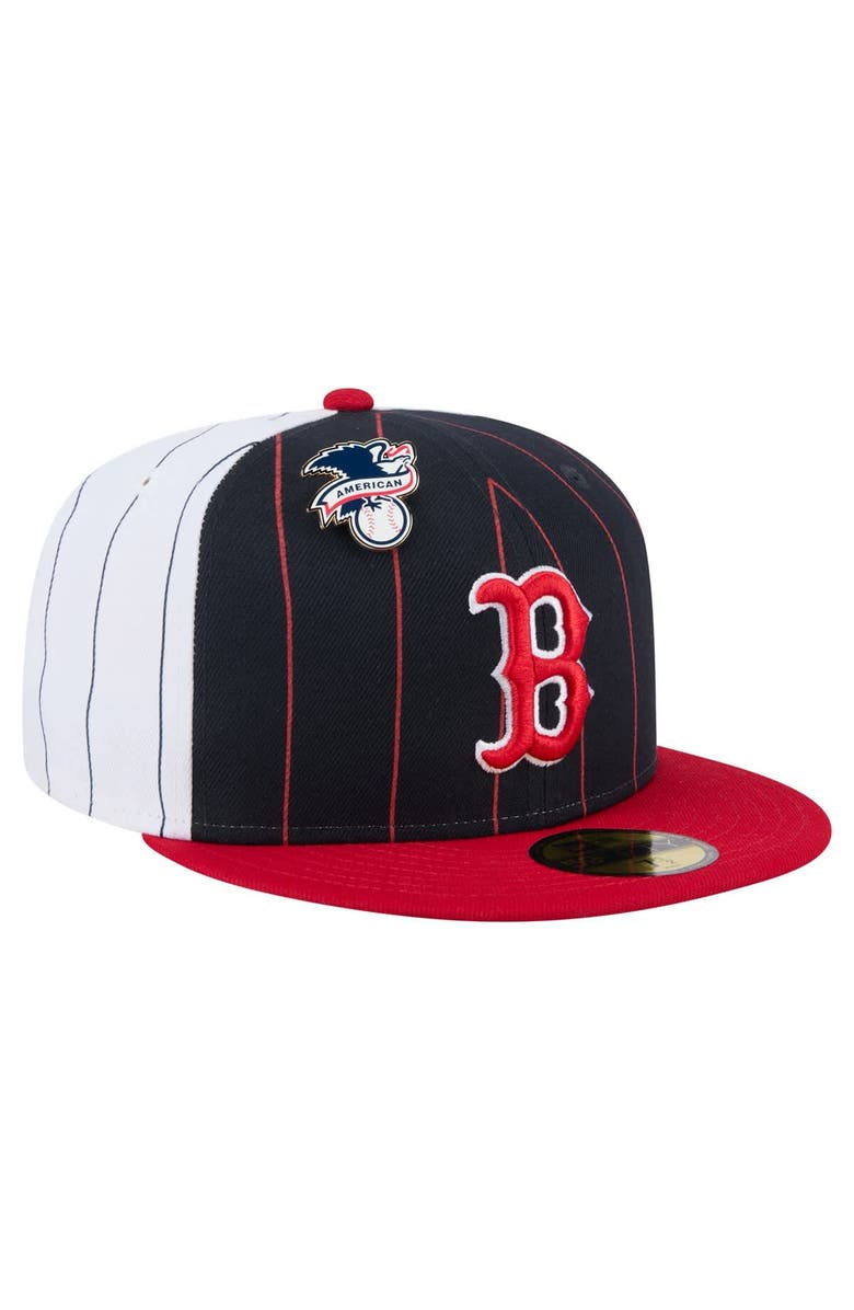New Era Men's New Era Navy Boston Red Sox Pinstripe 59FIFTY Fitted Hat, Alternate, color, Navy