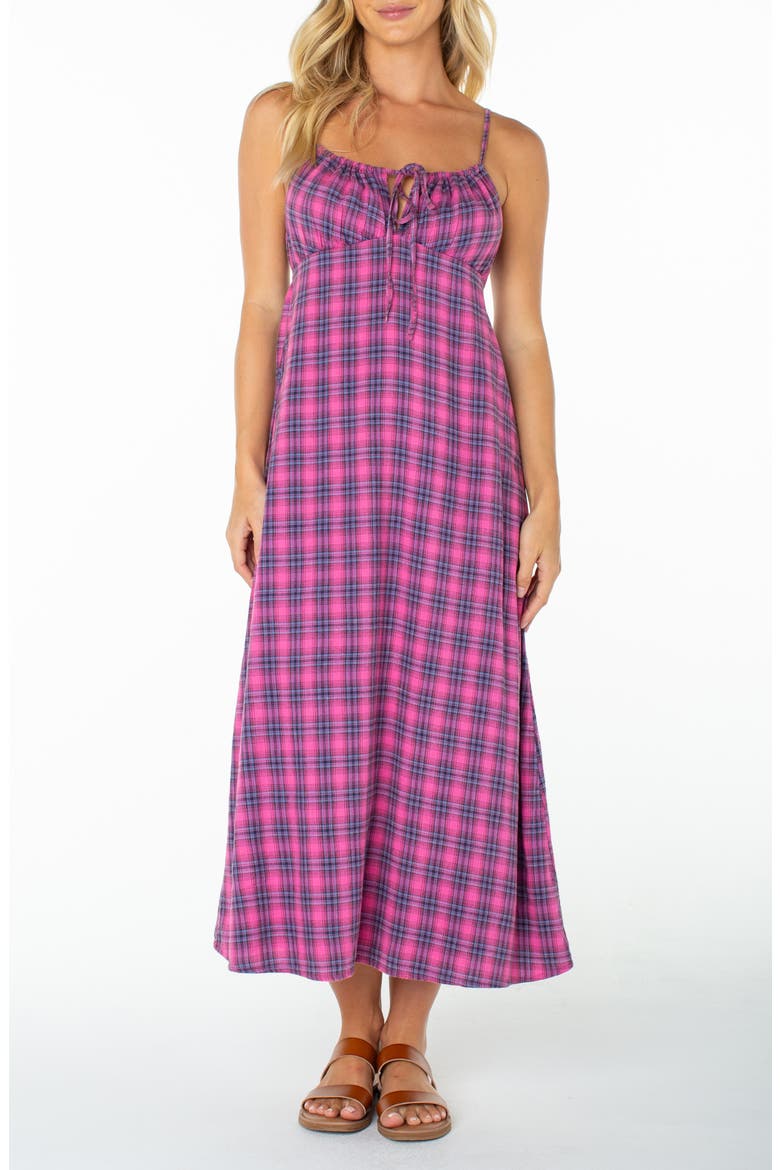 Late Night Plaid Midi Dress, Main, color, NAVAL ACAD