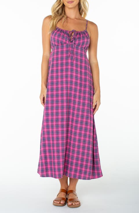 Late Night Plaid Midi Dress