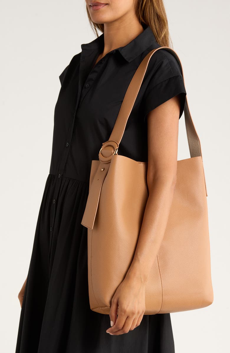 MUNDI SMALL LEATHER GOODS Erika Hobo Bag, Alternate, color, Cognac