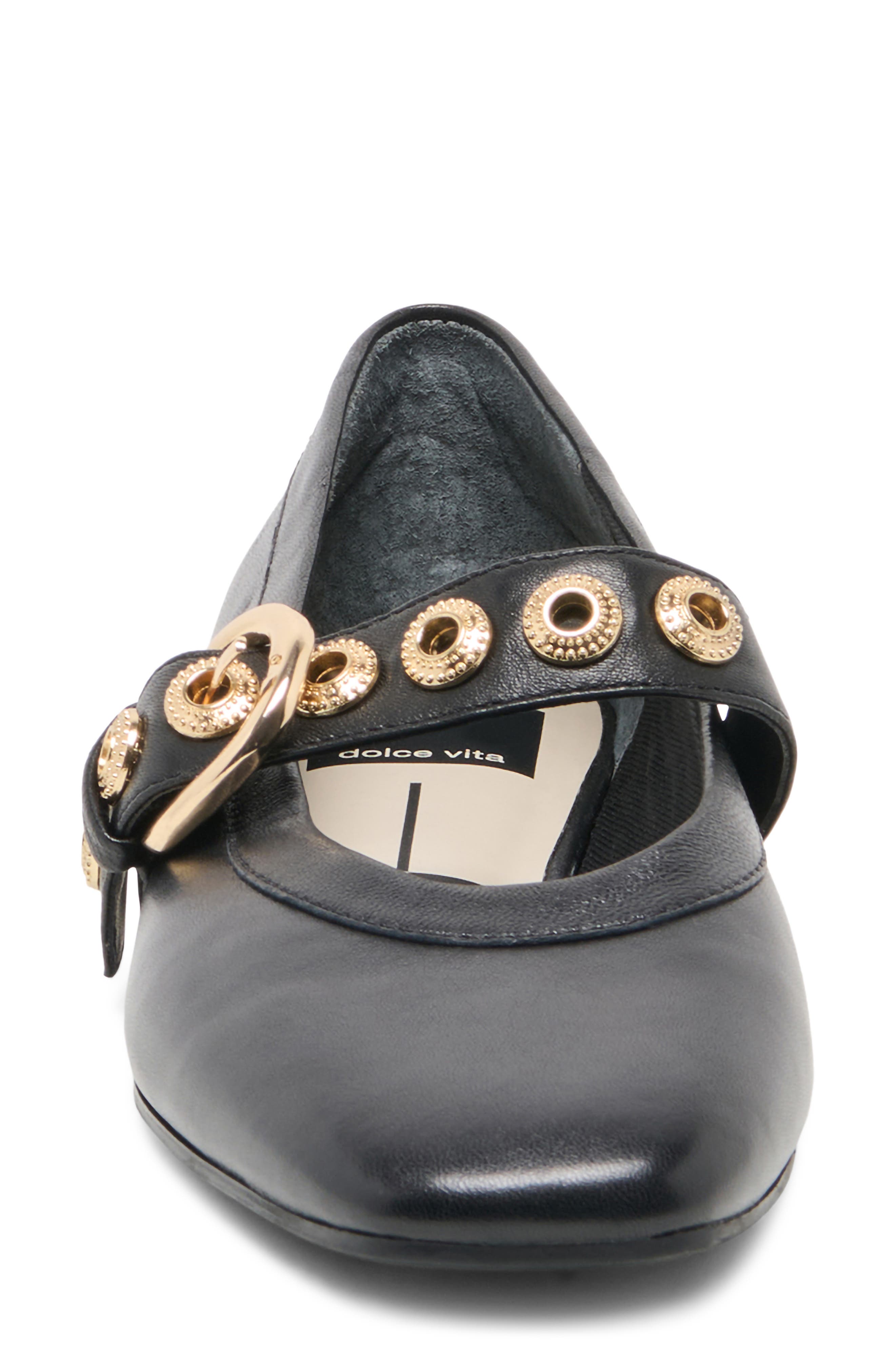 Dolce Vita Marten Mary Jane Ballet Flat, Alternate, color, Black Leather