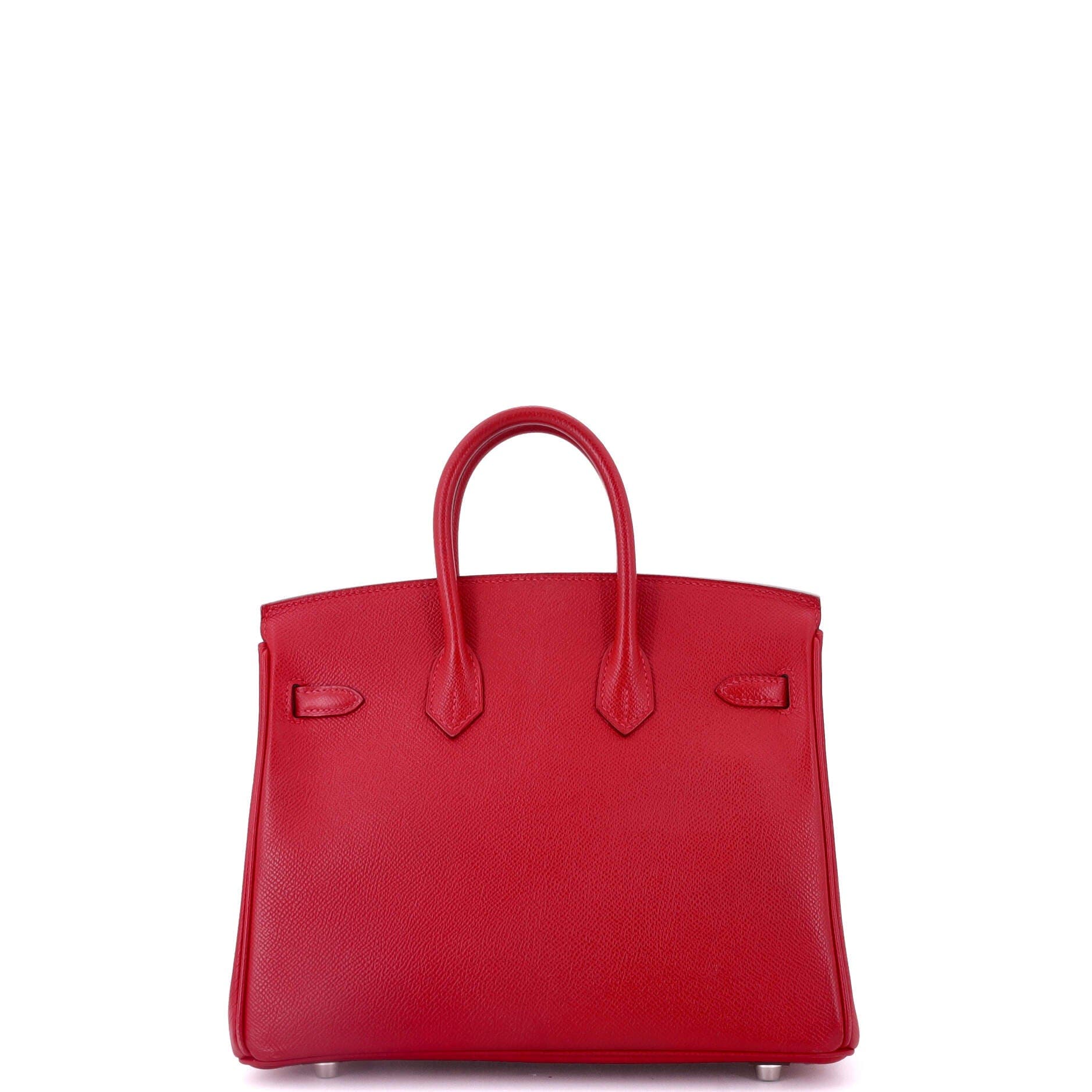 Pre-Owned Hermes Birkin Handbag Red Epsom with Palladium Hardware 25, Alternate, color, 