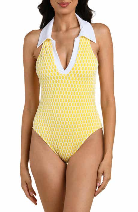 Prep V-Neck One-Piece Swimsuit