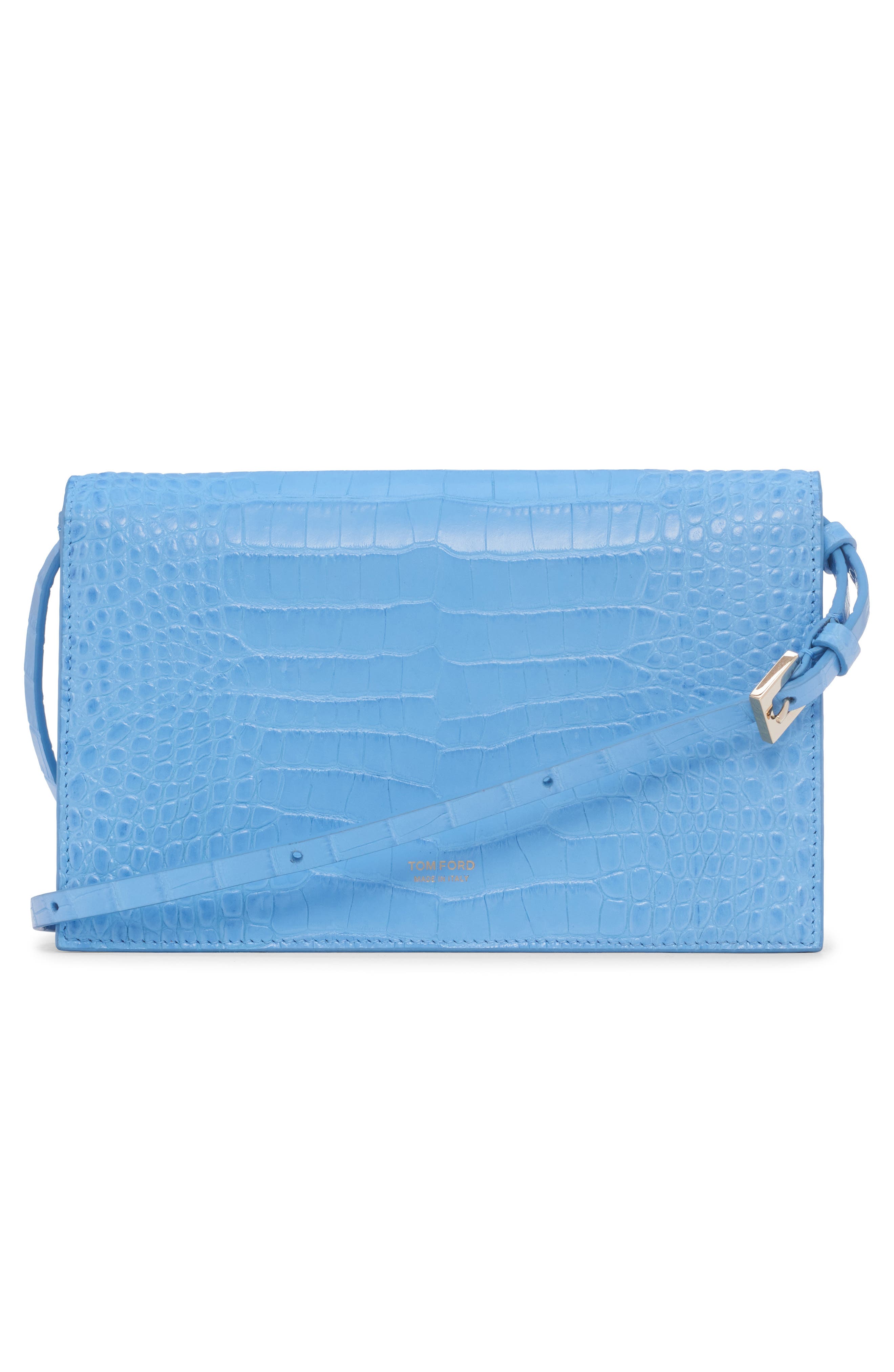 Mini Aube Croc Embossed Leather Shoulder Bag, Alternate, color, LICHEN BLUE