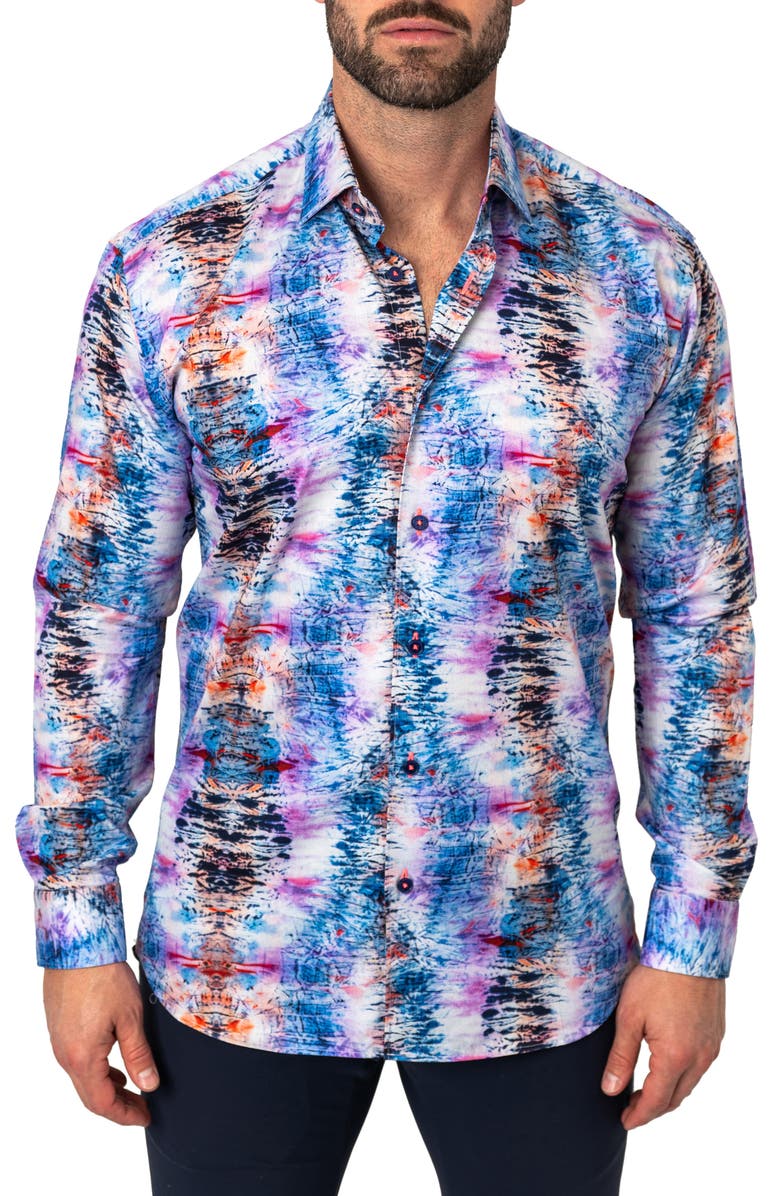 Maceoo Fibonacci Echo Cotton Button-Up Shirt, Main, color, 