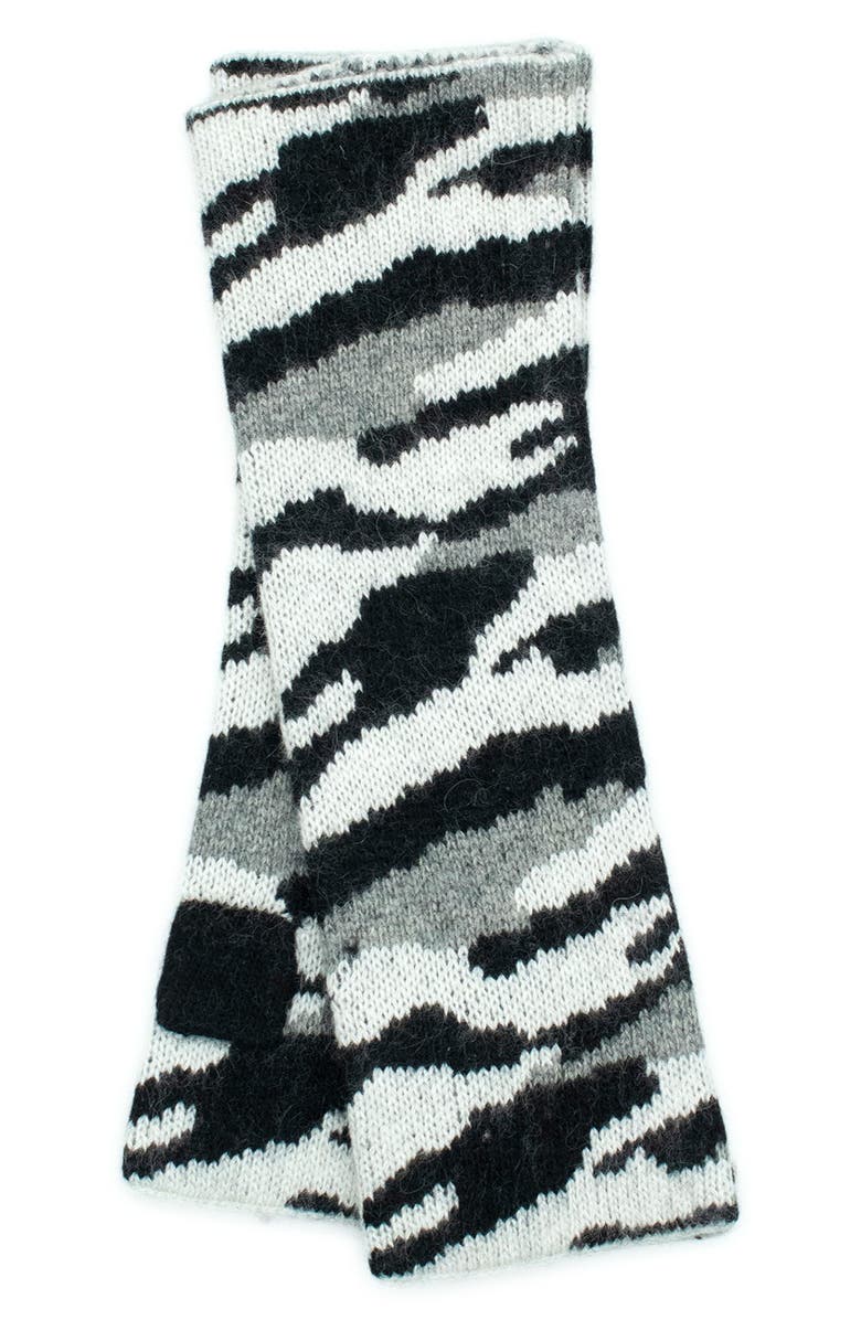 Portolano Camouflage Armwarmers, Main, color, Black/ White