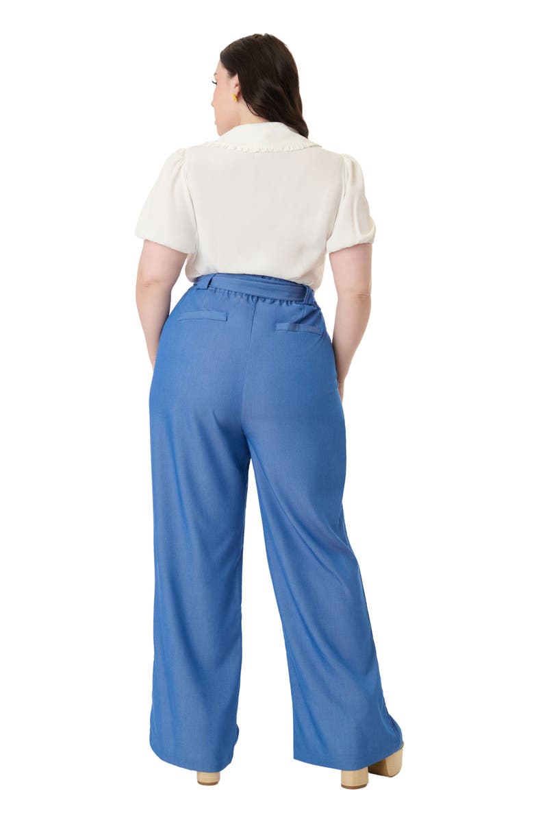 Unique Vintage Plus Size 1950s Wide Leg Trousers, Alternate, color, Blue