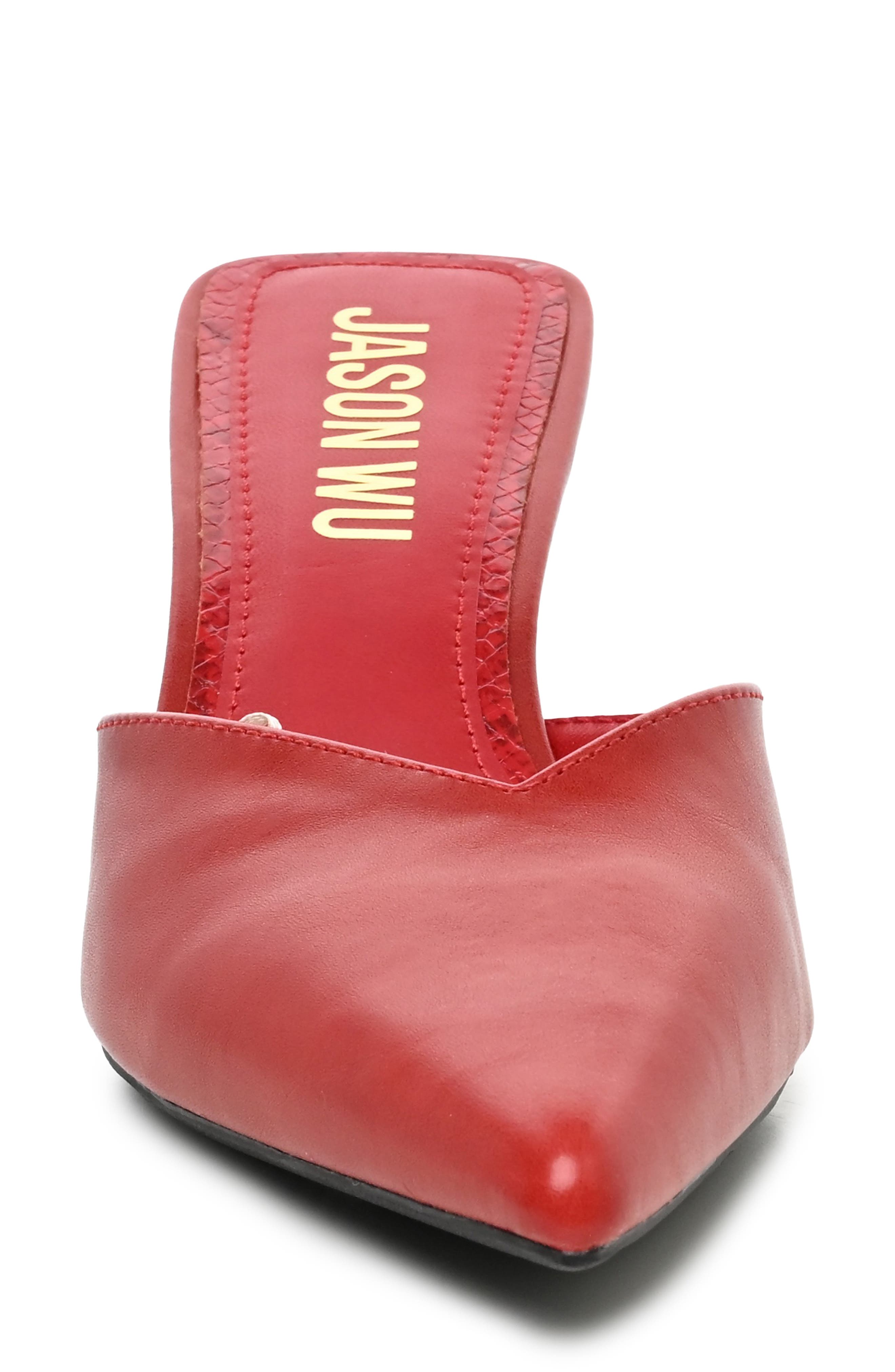 Pointed Toe Mule, Alternate, color, RED