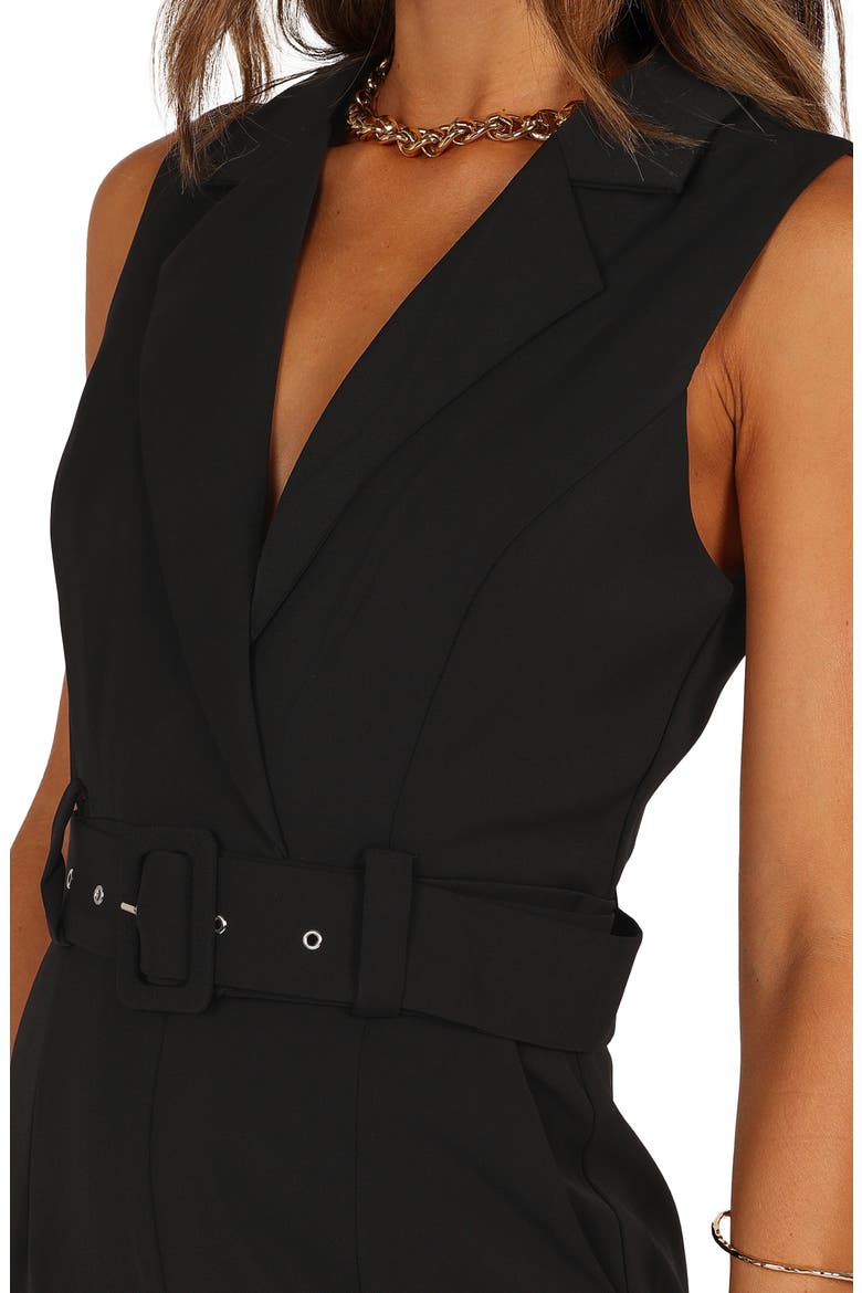 Sienna Belted Sleeveless Wide Leg Jumpsuit, Alternate, color, BLACK