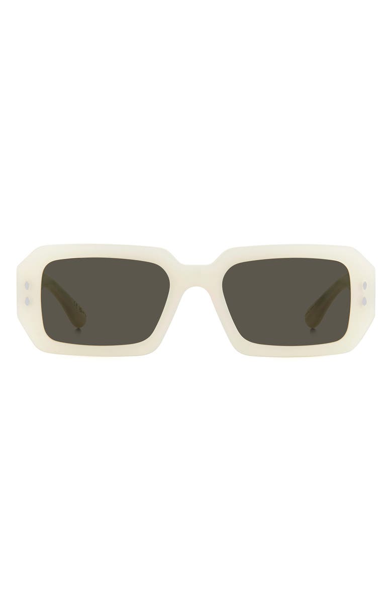 Isabel Marant 53mm Rectangular Sunglasses, Main, color, Pearl White/ Grey