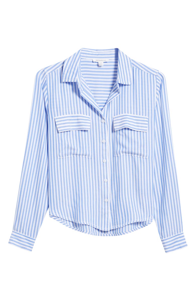 beachlunchlounge Fallon High-Low Button-Up Shirt, Alternate, color, Blue Ice