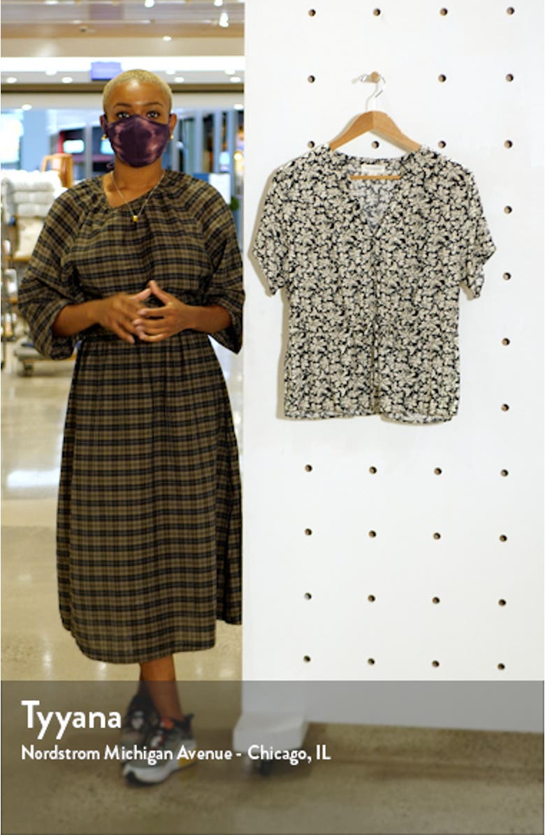 Floral Drawstring Waist Top, sales video thumbnail