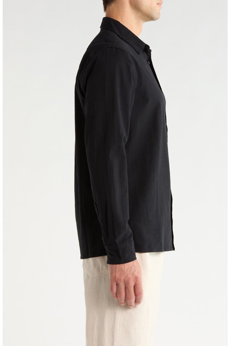 Classic Linen & Cotton Button-Up Shirt, Alternate, color, VINTAGE BLACK