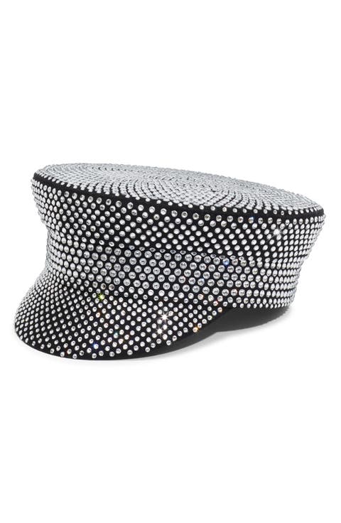 Crystal Embellished Baker Boy Cap