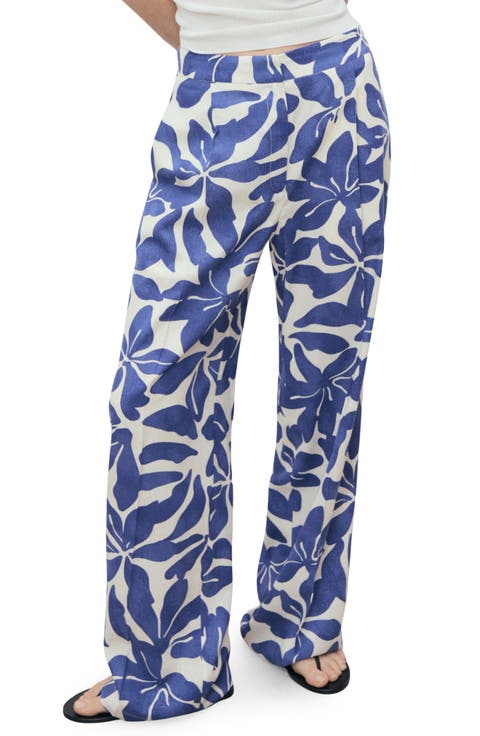 Floral Print Straight Leg Pants