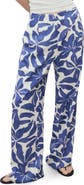 MANGO Floral Print Straight Leg Pants