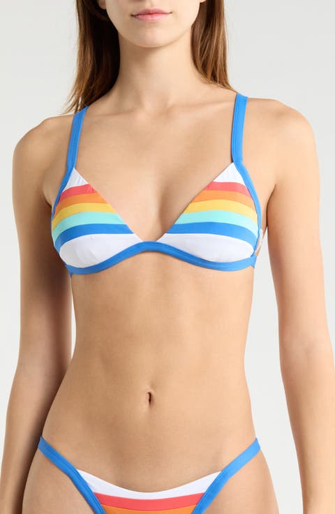 Surf Stripe Triangle Bikini Top