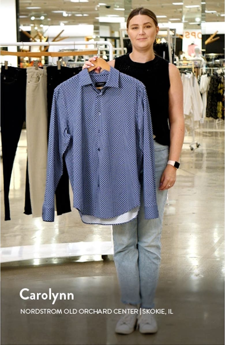 OoohCotton<sup>®</sup> Polka Dot Print Button-Up Shirt, sales video thumbnail