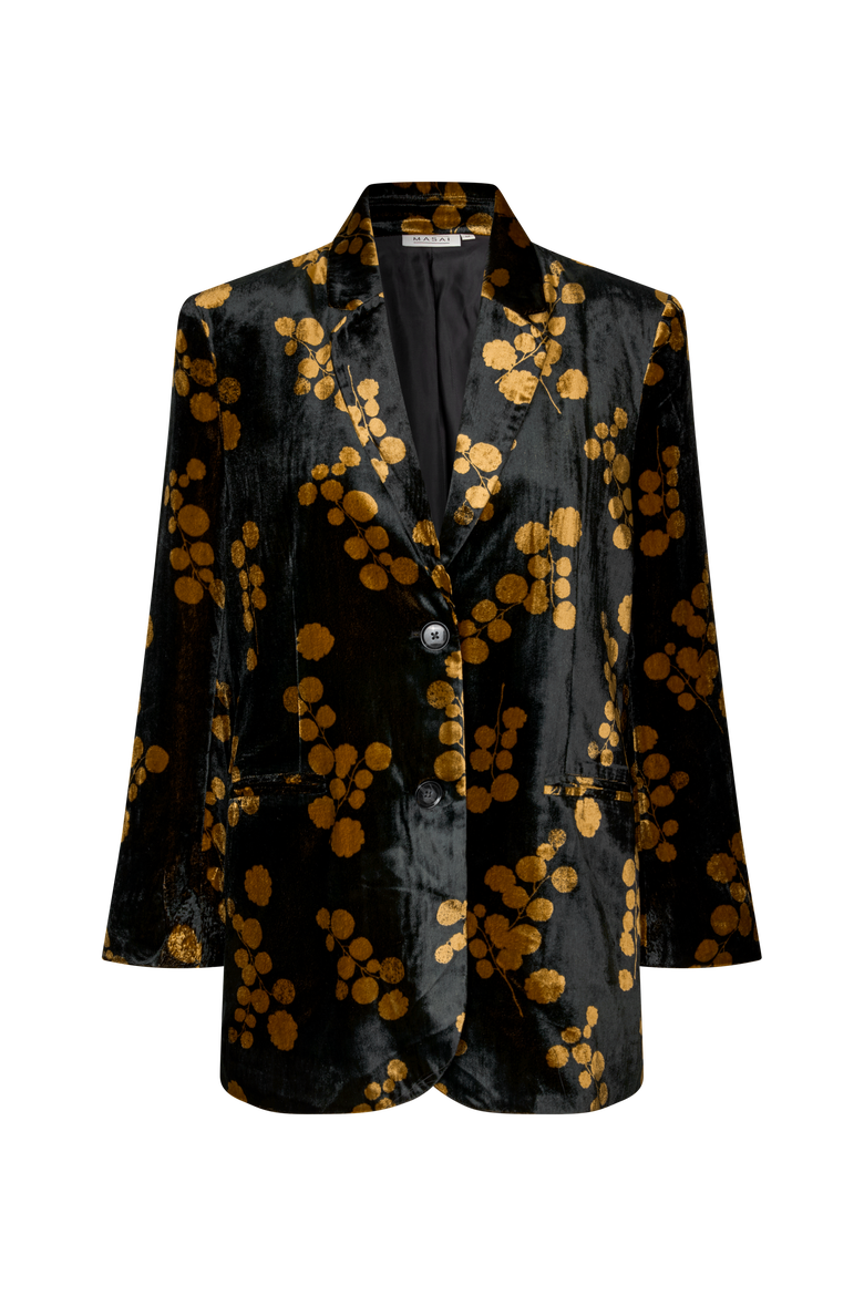 MaJaxi Velour Floral Print Blazer, Alternate, color, Rubber