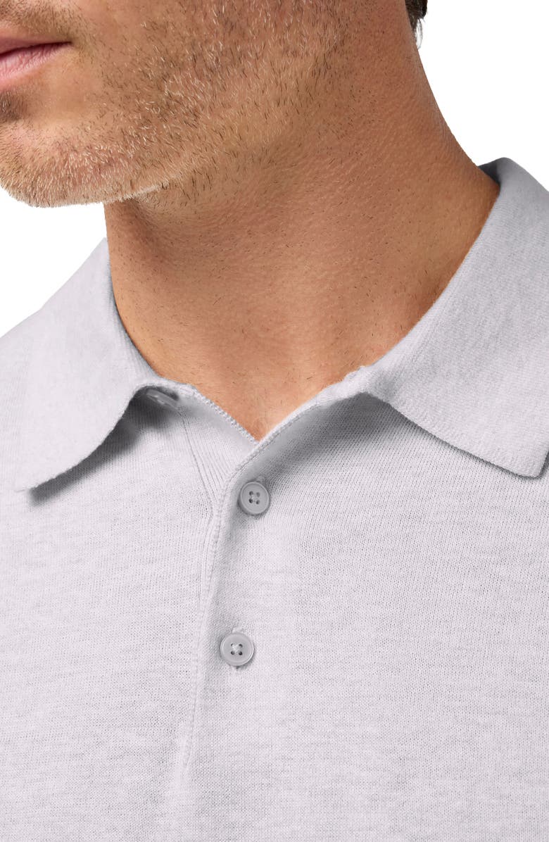Mizzen+Main Ashe Cotton Blend Performance Sweater Polo, Alternate, color, Light Gray Heather