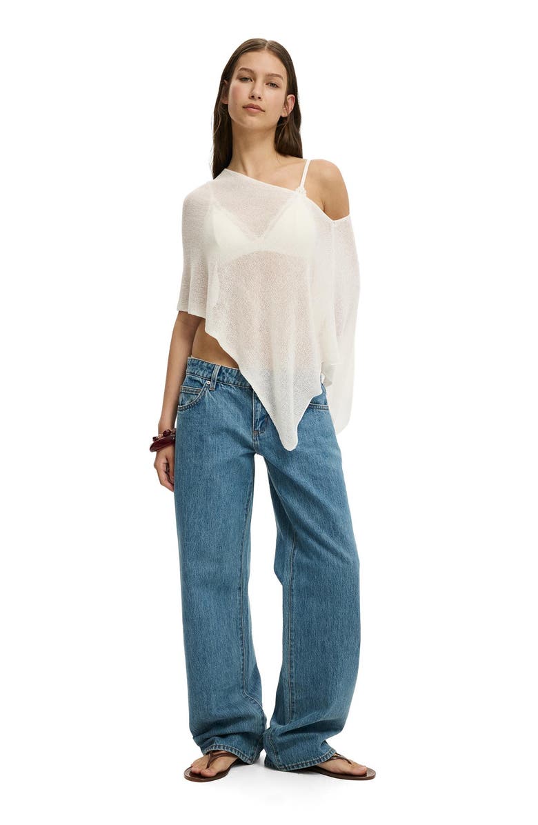 Cotton On Women's Sheer Knit Poncho, Alternate, color, Porcelain