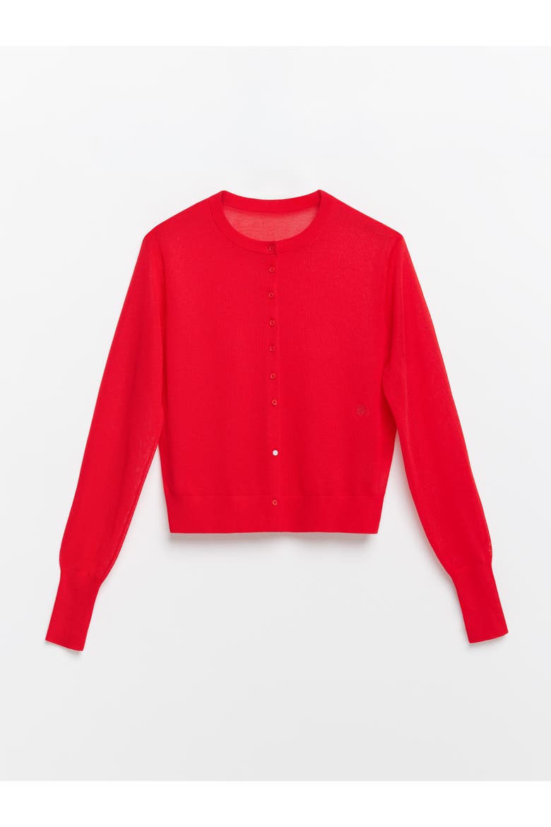 Sheer Cardigan, Alternate, color, Red
