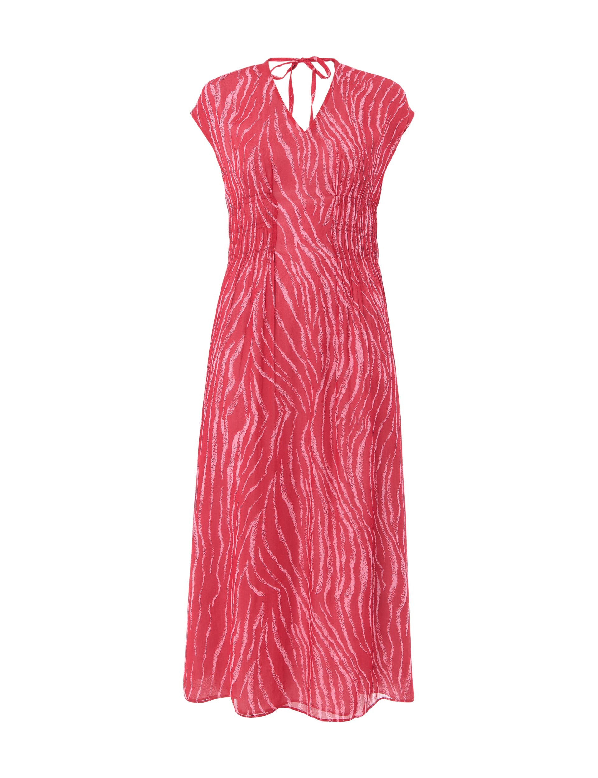 Short Sleeve Zebra Texture Midi Dress - image 2