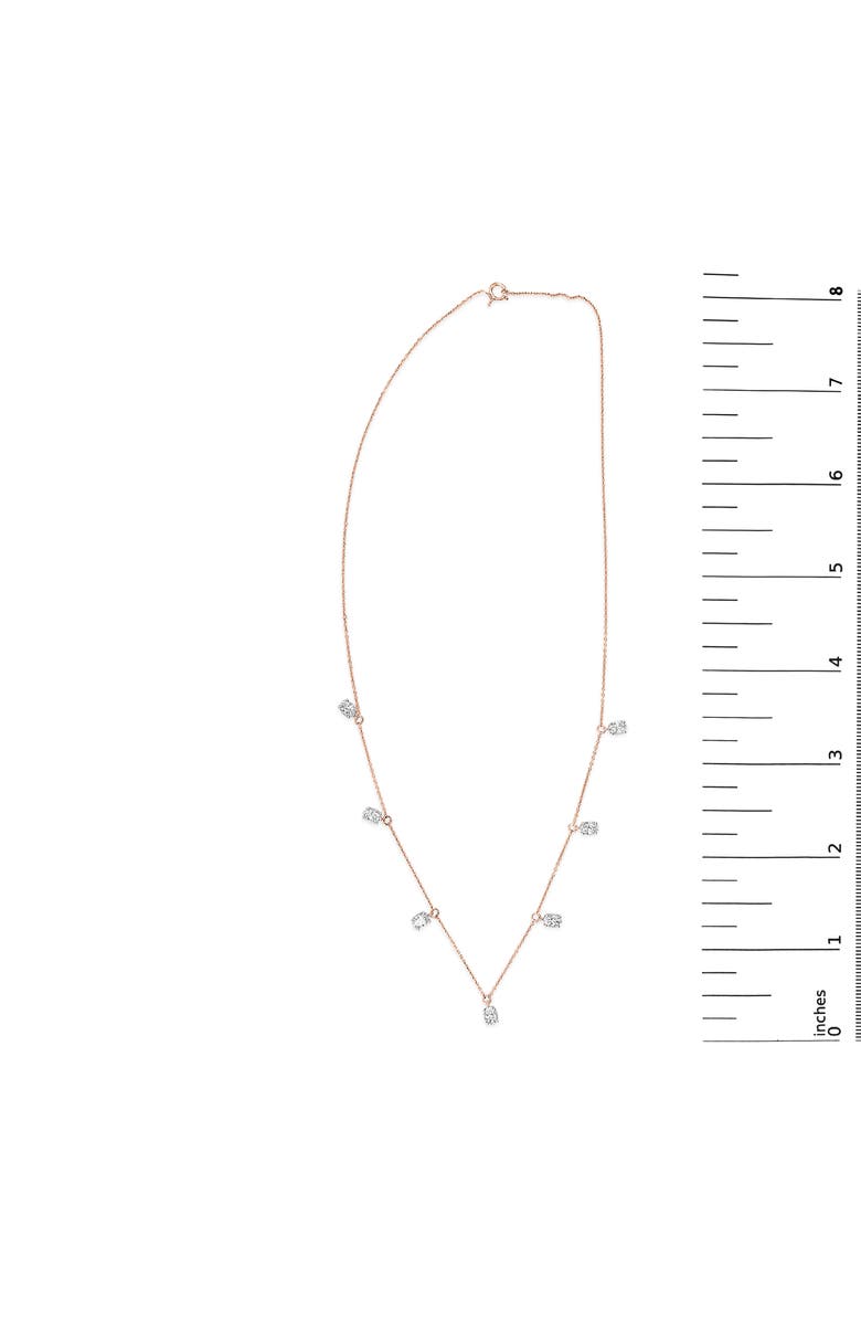Haus of Brilliance 14K Rose Gold 1 3/8 Cttw Oval Lab Grown Diamond Dangle Station Necklace, Alternate, color, Pink