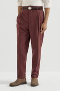 Brunello Cucinelli Virgin wool and cashmere flannel trousers with double pleats