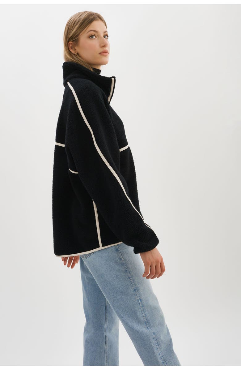 LAMARQUE Helsa | Polar Fleece Pullover, Alternate, color, Black/Ivory