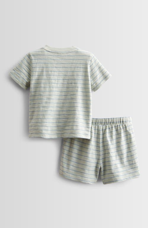 NORDSTROM NORDSTROM STRIPE SHORT SLEEVE HENLEY & DRAWSTRING SHORTS SET