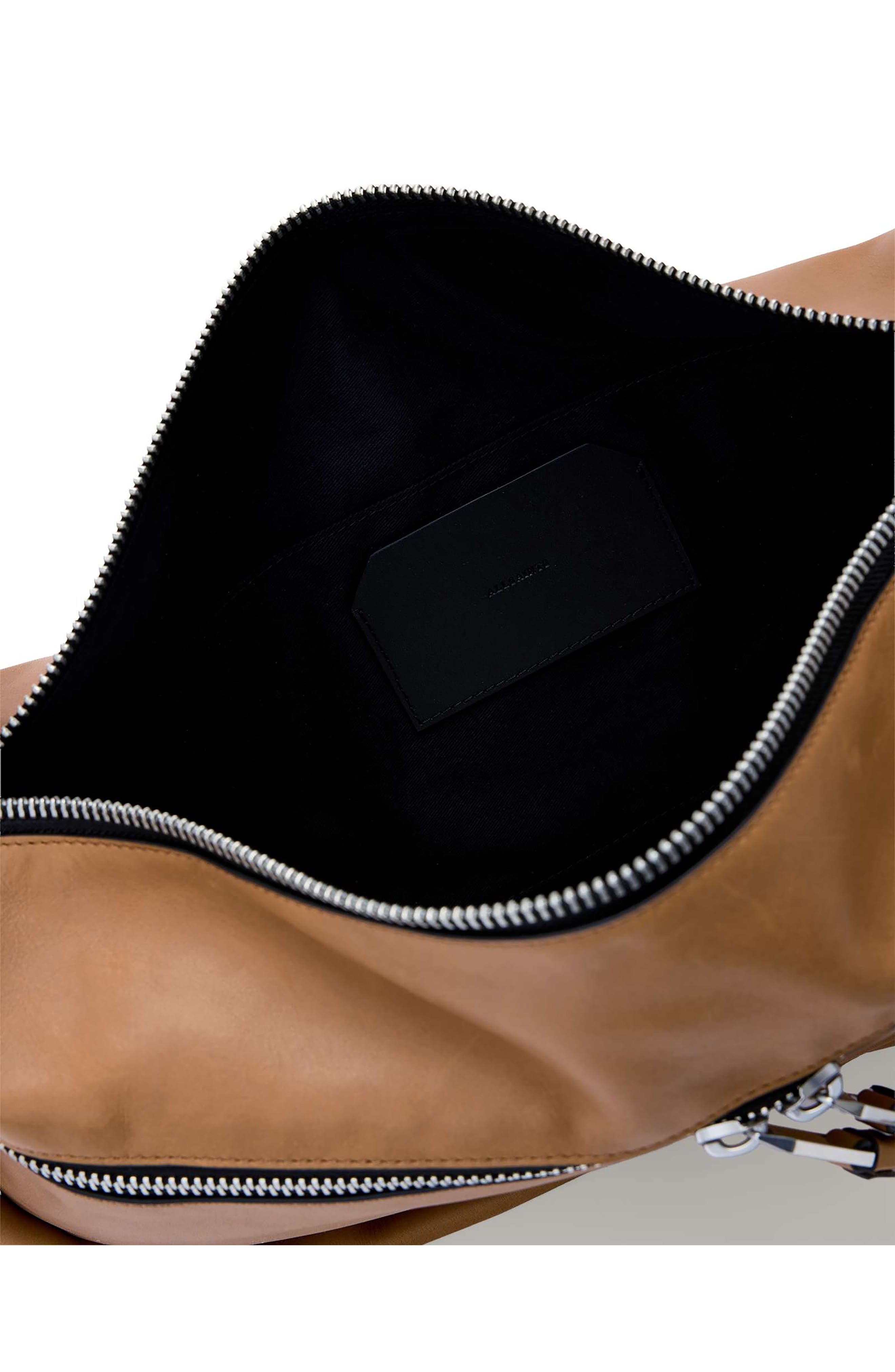 AllSaints Noemie Leather Shoulder Bag, Alternate, color, Toffee Brown