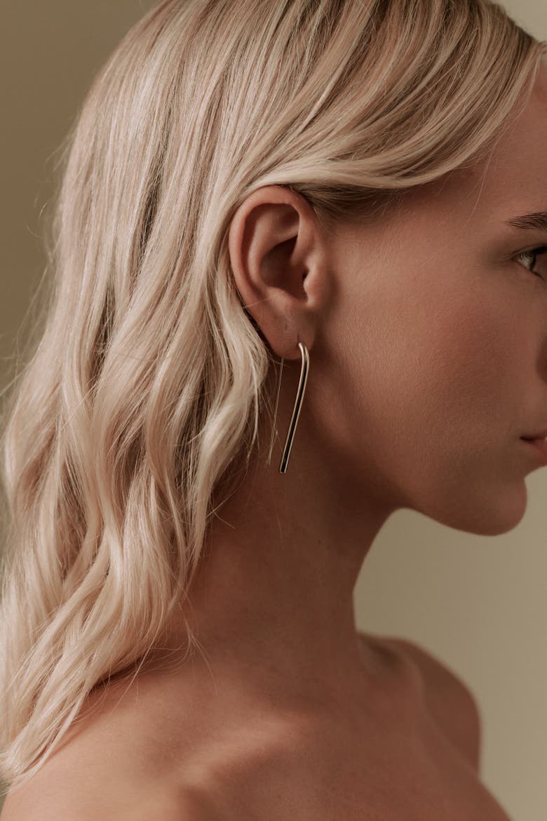 Mimi Pin Earrings, Alternate, color, Recycled Gold Vermeil