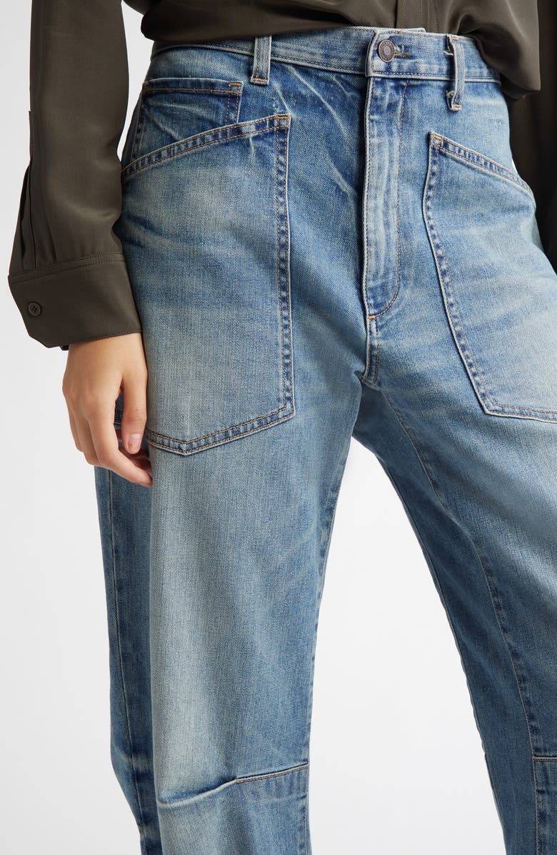 Nili Lotan Shon High Waist Barrel Leg Jeans, Alternate, color, 