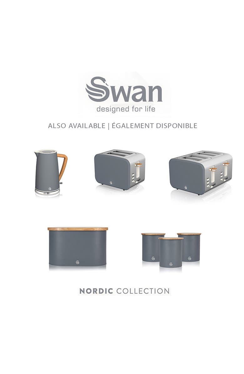 Swan Nordic 2 Slice Toaster, Alternate, color, Gray