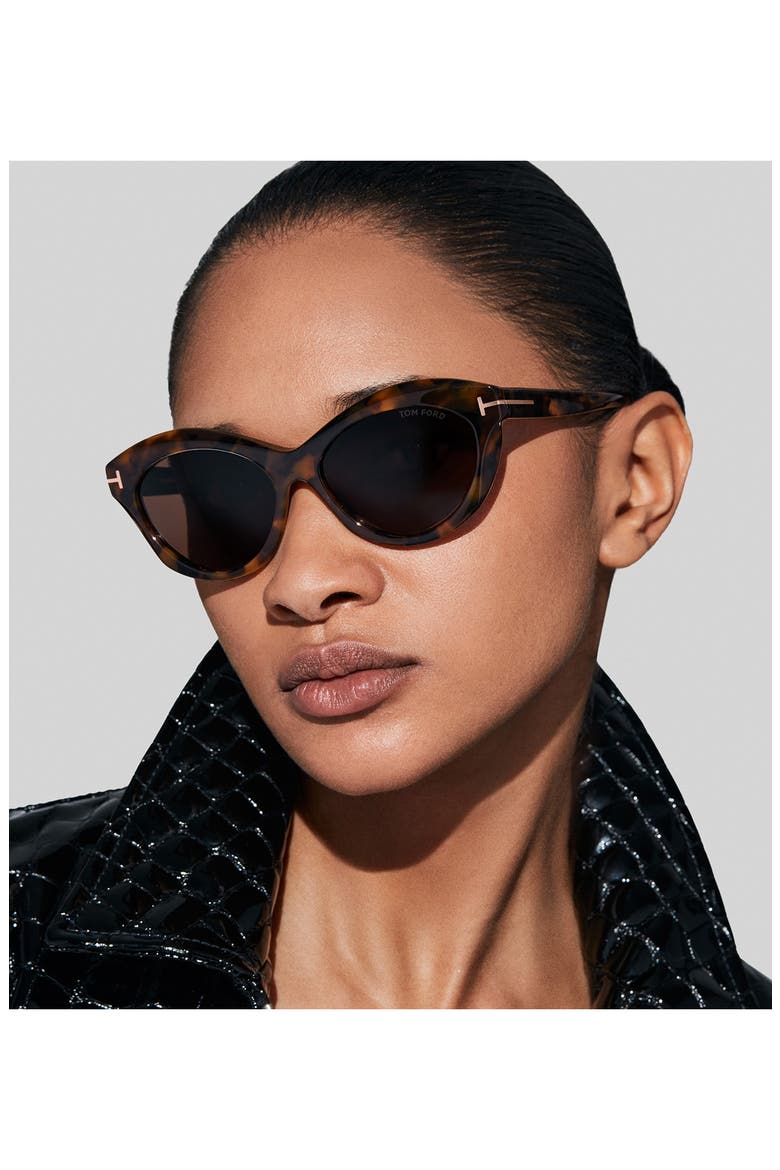 Toni 55mm Oval Sunglasses, Alternate, color, DARK HAVANA / BROWN