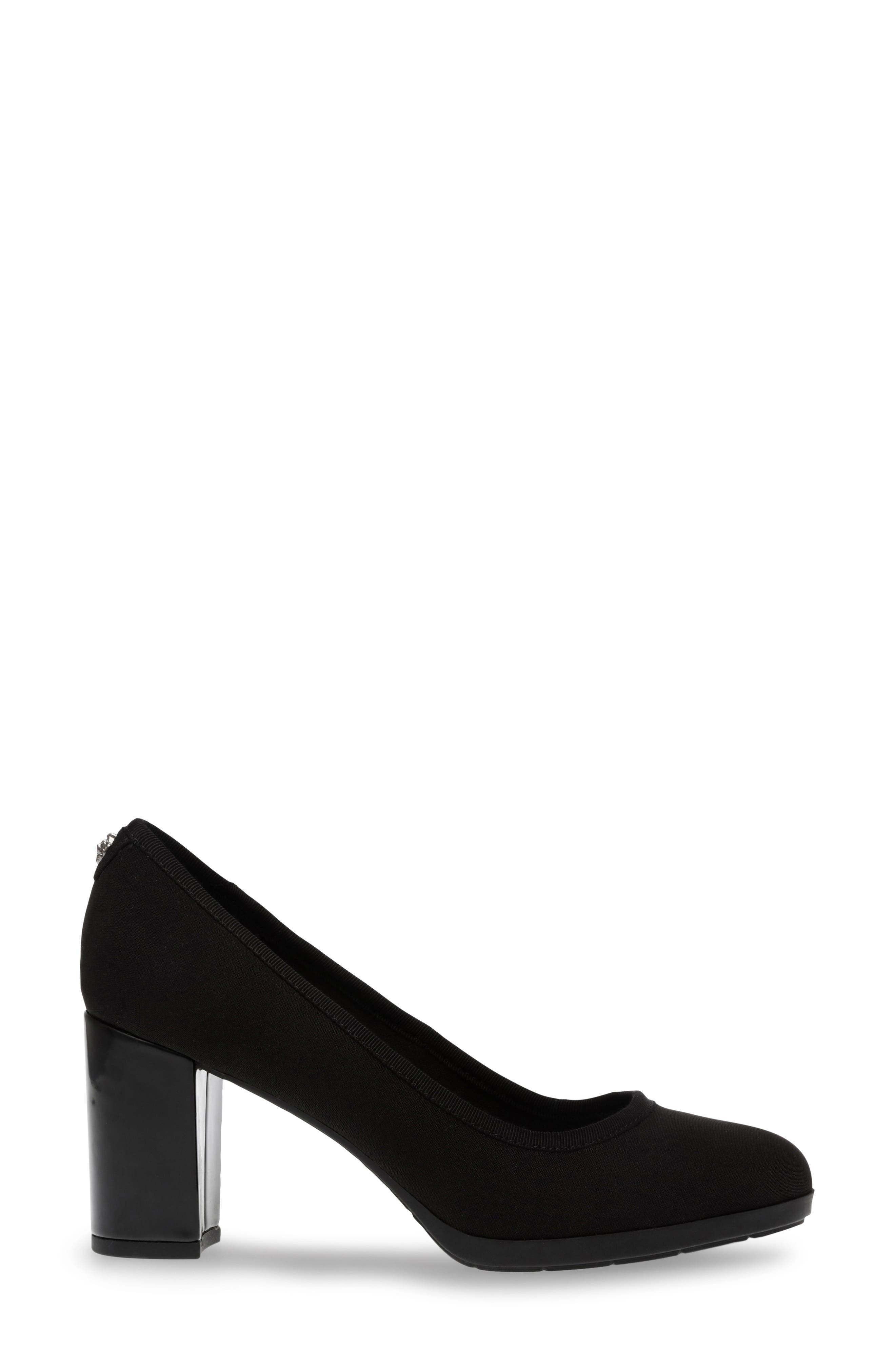 Castana Round Toe Block Heel Pump, Alternate, color, BLACK FABRIC