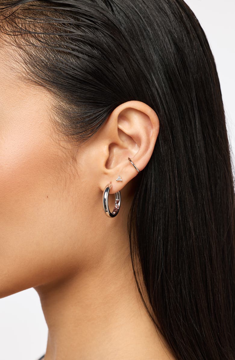 Ana Luisa Hoop Earrings - Giulia Large Silver, Alternate, color, Silver