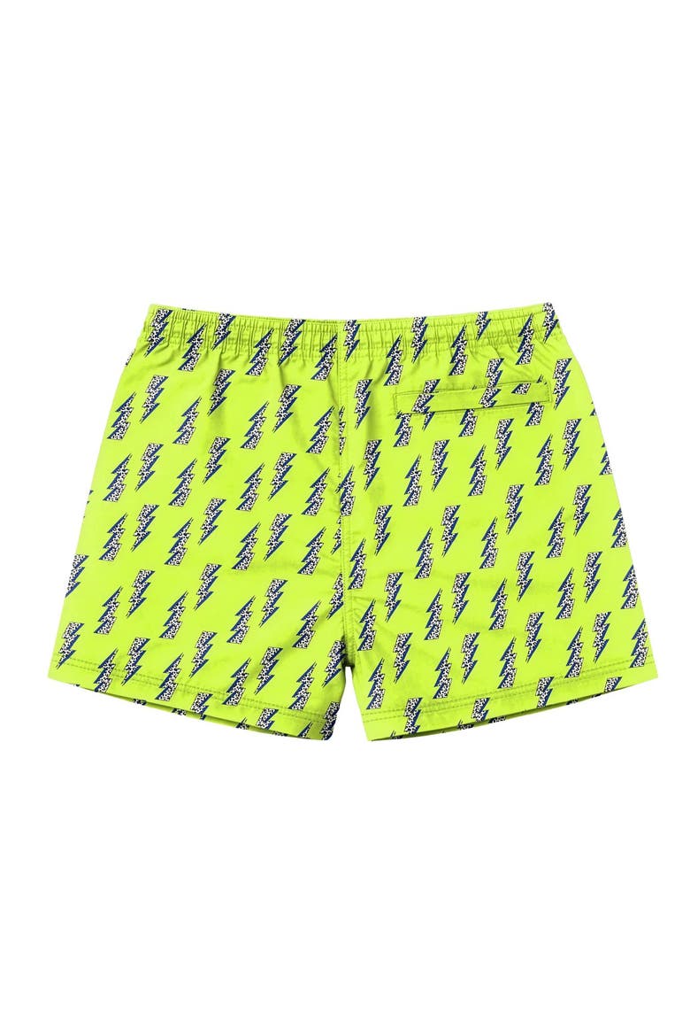 Boys Lightning Bolt Print Board Shorts, Alternate, color, Lime