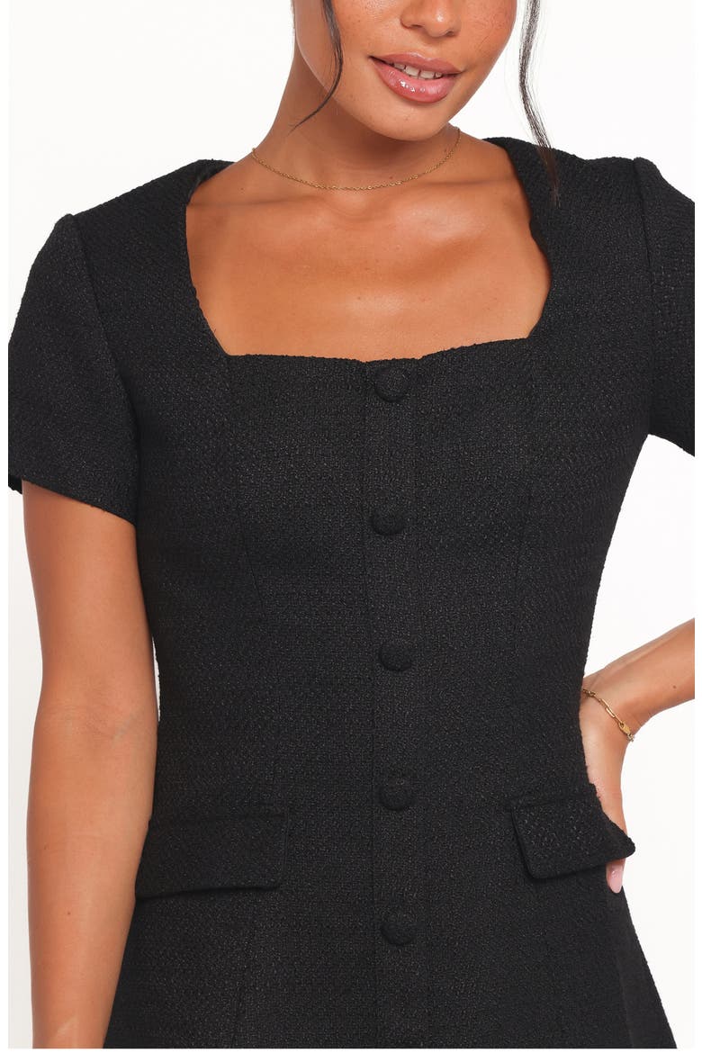 Sutton Tweed Minidress, Alternate, color, BLACK